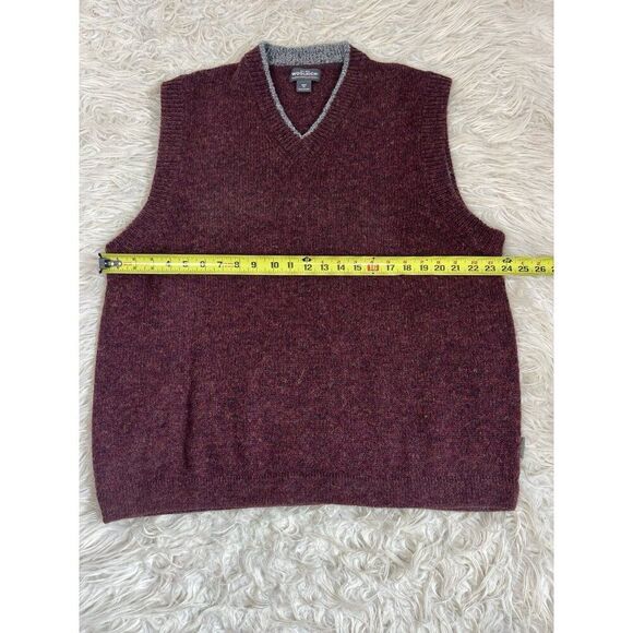 Woolrich Men’s Burgundy Red & Gray Sweater Vest 100% Wool Size XL - Picture 4 of 8